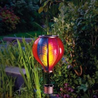 Grande lanterne solaire type ballon montgolfire effet flamme                   