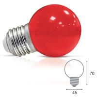 Ampoule led ronde E27 1W couleur rouge                                          