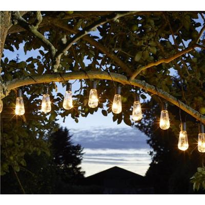 Guirlande solaire Vintage Ampoules x10 , Leds blanc chaud x30                   