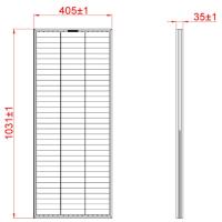 Panneau solaire 75 Wc 18 V monocristallin - optimisé back contact noir - 2x1m câble MC4 - 1030 x 405 mm