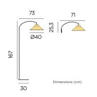 Lampadaire sans fil Niza 165 cm avec ampoule 900 lm maxi télécommande pied métal abat jour fibre naturelle rechargeable USB