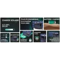 Kit complet autonome avec batterie Lithium 2400 W et panneau solaire pliant 400W