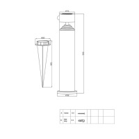 Borne solaire 150 lumens blanc froid avec detection                             