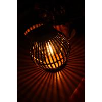 Lampe lanterne solaire bambou Olivie avec ampoule filament vintage led 40 lumens