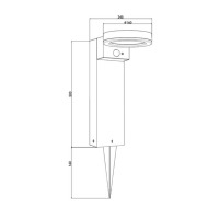 Borne solaire 1000 lumens avec detection - option applique murale               