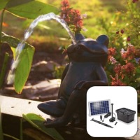 Fontaine solaire Grenouille Assise 600 l/h maxi                                 