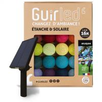 Guirlande solaire Arlequin de 16 boules colorées                                