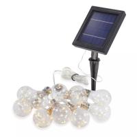 Guirlande solaire 10 ampoules à filament de 10 leds blanc chaud                 