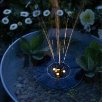 Fontaine solaire disque flottant 130l/h éclairage blanc chaud                   