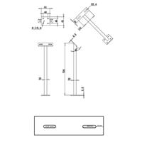 Bras déport et support métal gris 70cm                                          