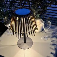 Lampe de table solaire Eleonor en bambou - 100 lumens                           