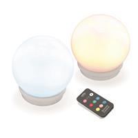 Boule solaire  multicolore étanche 15 cm avec télécommande, boite de 2          