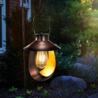 Lanterne solaire Mondello suspendue sur pied mtal                              
