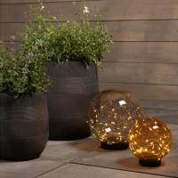 Boule solaire Ifrit avec filament led blanc chaud 20 cm                         