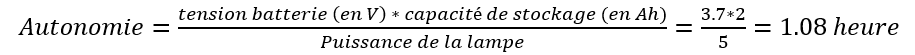 formule calcul autonomie batterie